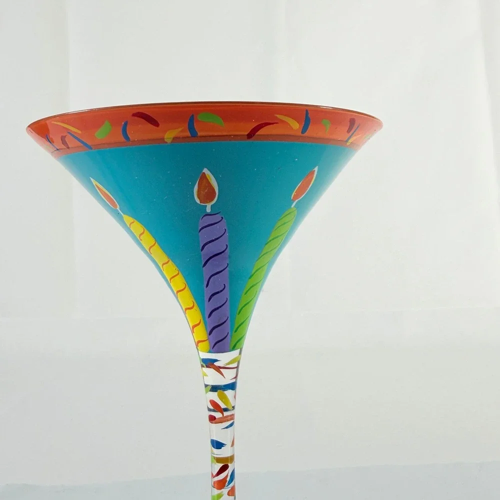 Lolita Love My Martini 30 ish Hand Painted Birthday Martini Glass‎ With Box